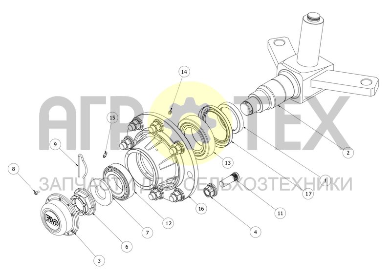 Чертеж Кулак поворотный правый (A128004D0N6)